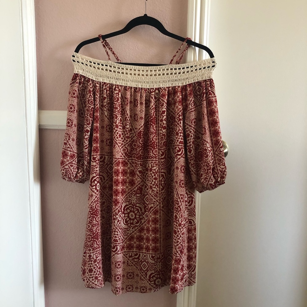 Crochet off the shoulder dress